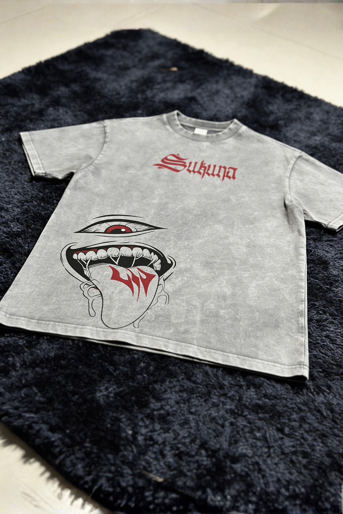 Sukuna Acid Wash Oversized Tee